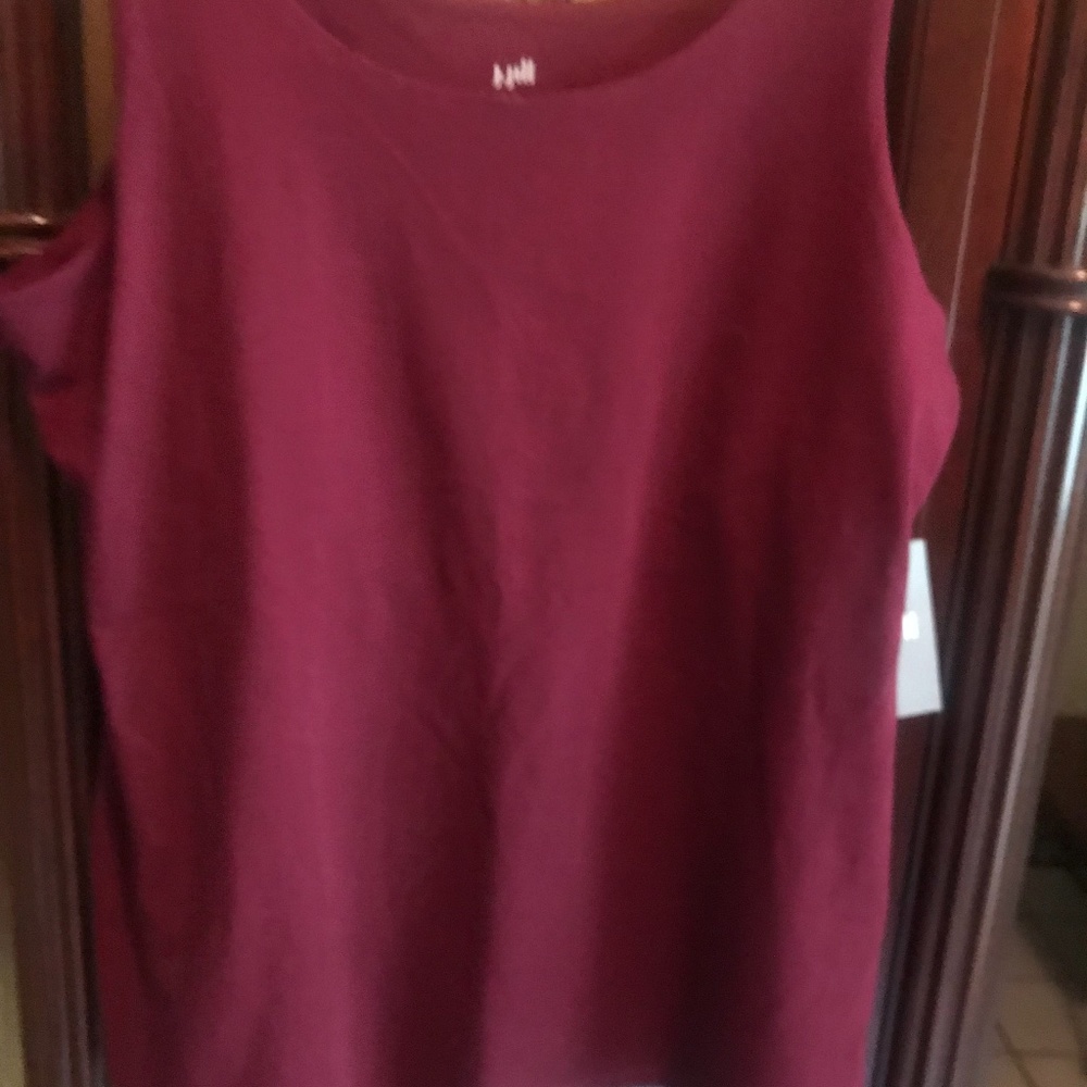 J Jill Women's M Shelf- Bra Tank Bordeaux